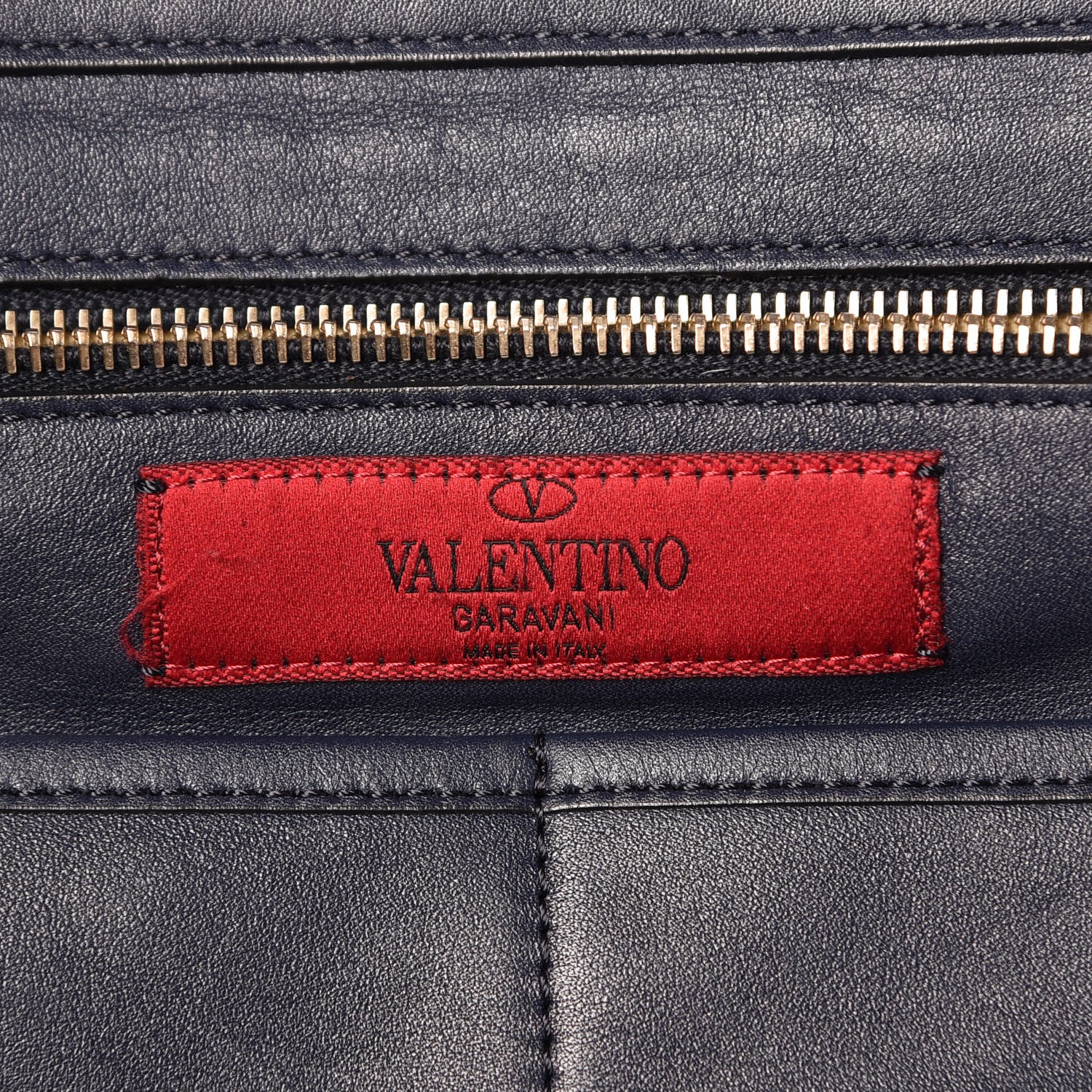 Valentino Garavani Vitello Medium Rockstud Tote Marine 8 of 12
