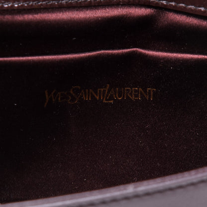 Saint Laurent Textured Patent Calfskin Monogram Large Belle De Jour Clutch Dark Brown 6 of 10