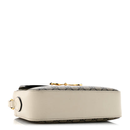 Gucci GG Supreme Monogram Small Horsebit 1955 Shoulder Bag Beige Mystic White 4 of 12