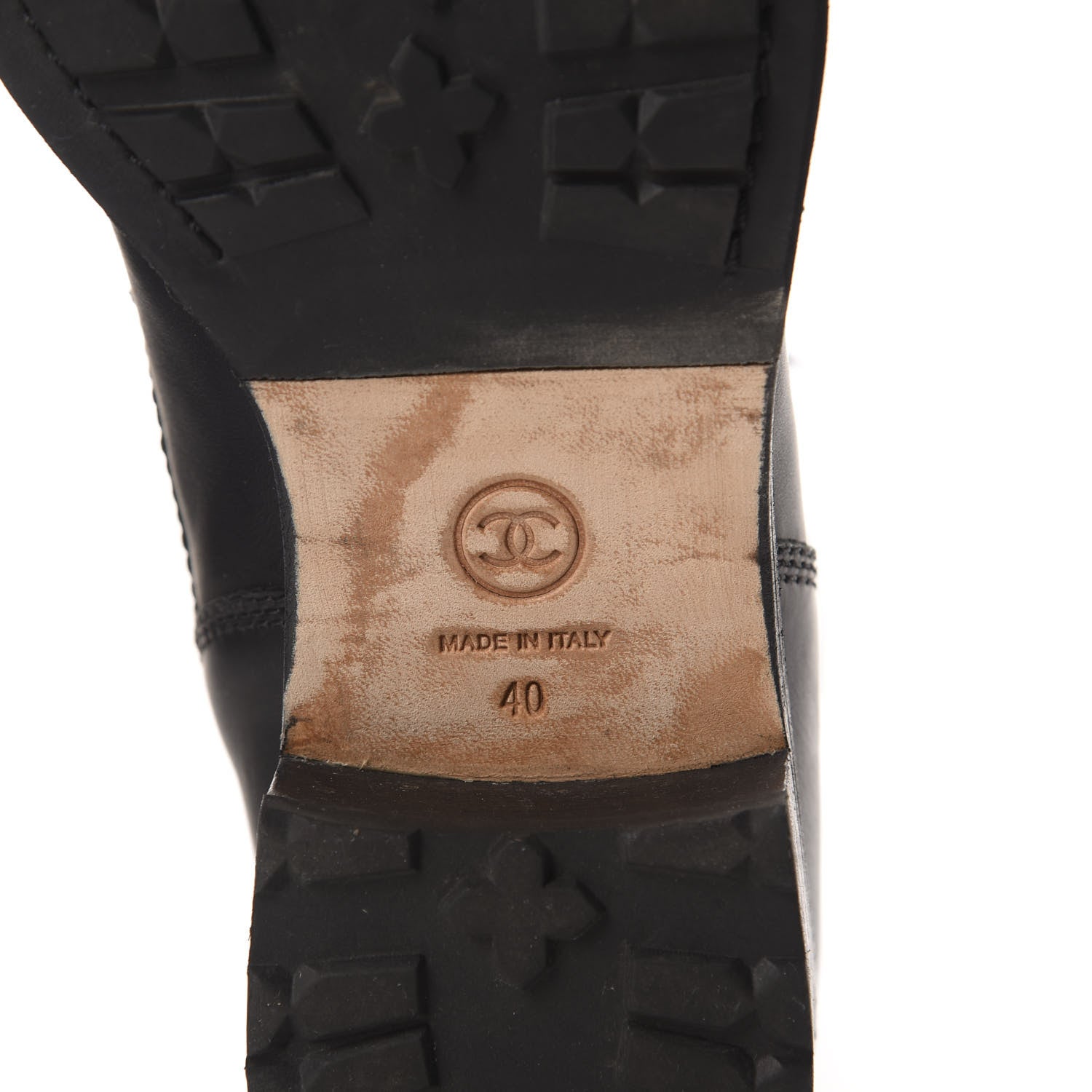 Chanel Calfskin Quilted Cap Toe Combat Boots 40 Black 7 of 9