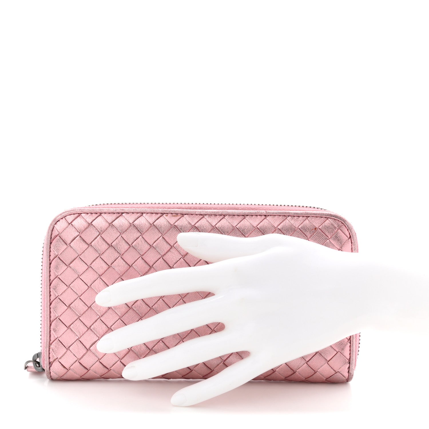 BOTTEGA VENETA ピンクレザー折り財布 Bottega Veneta | Medium Intrecciato Bi-Fold Zip Wallet – Kirna Zabête