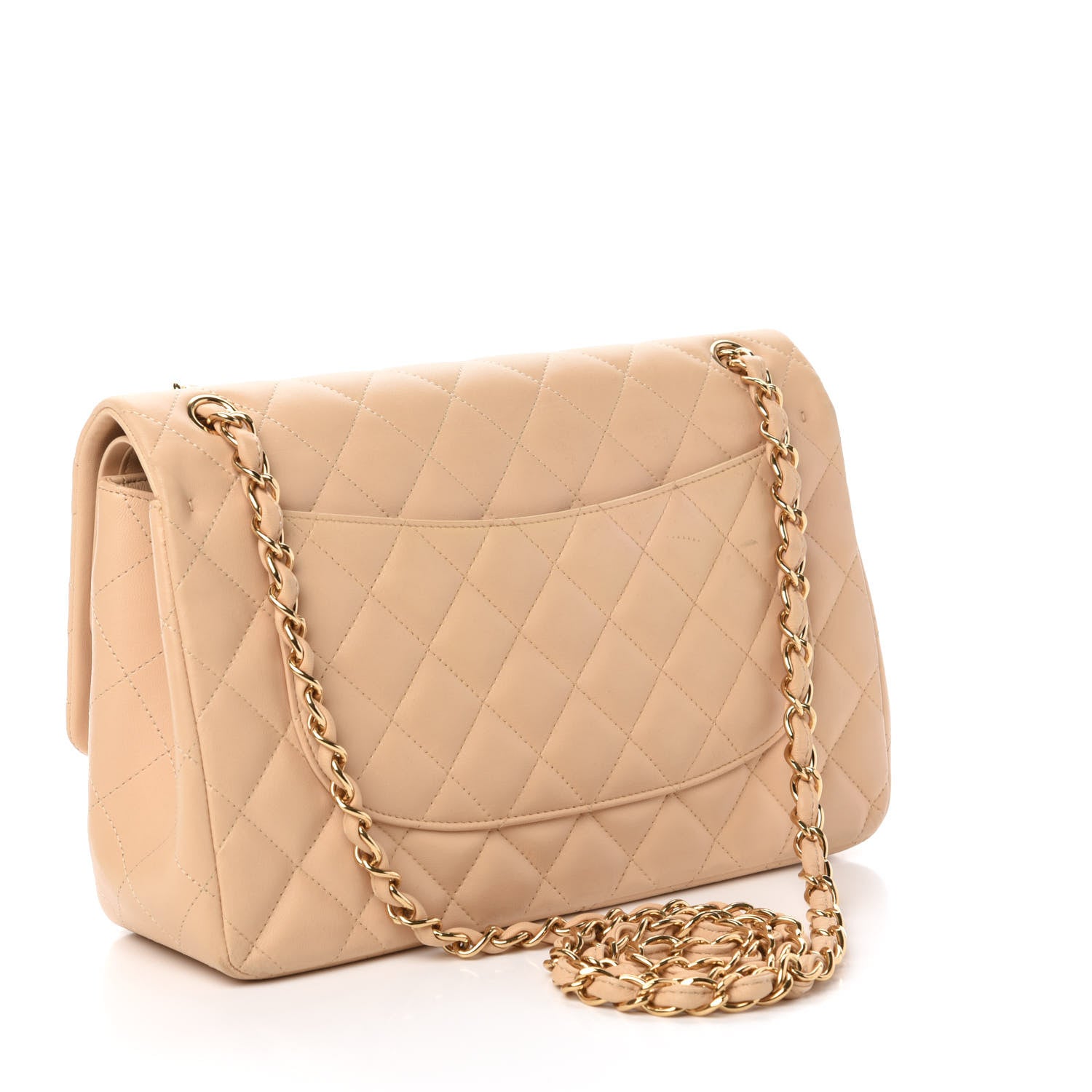 Chanel Lambskin Quilted Jumbo Double Flap Beige 3 of 13
