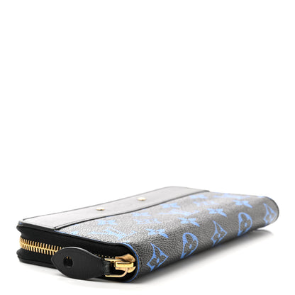 Louis Vuitton Calfskin Colored Monogram Zippy Wallet Blue Black 5 of 10