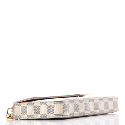 Louis Vuitton Damier Azur Pochette Felicie Chain Wallet Rose Ballerine 9 of 21