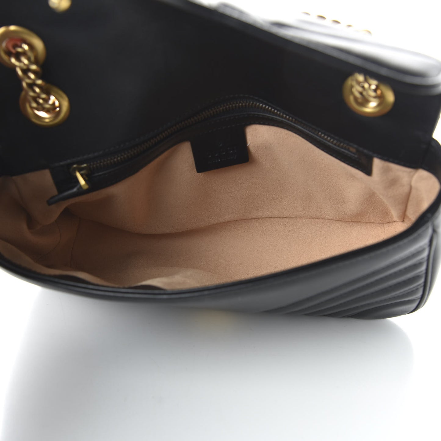 Calfskin Matelasse Small GG Marmont Shoulder Bag Black