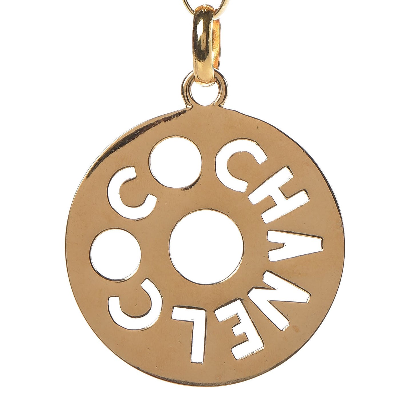 Logo Cut Out Chain Necklace Gold