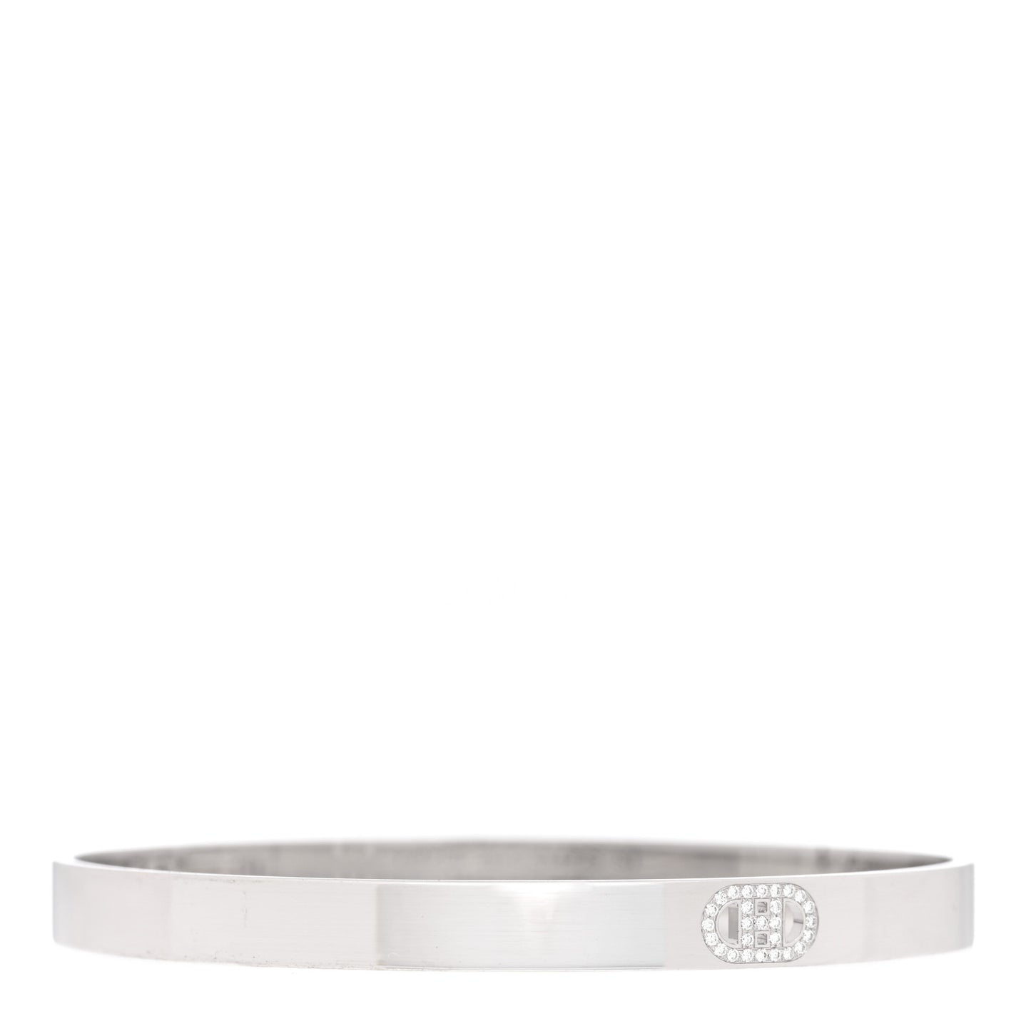 18K White Gold Diamond PM H D'Ancre Bracelet ST