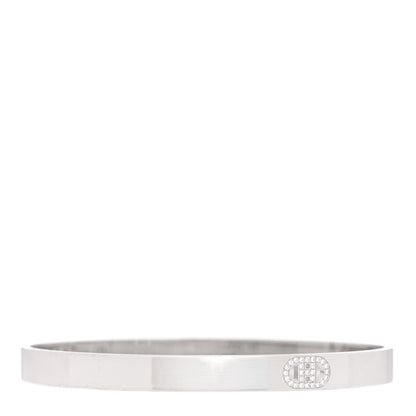 Hermes 18K White Gold Diamond PM H D'Ancre Bracelet ST 1 of 4