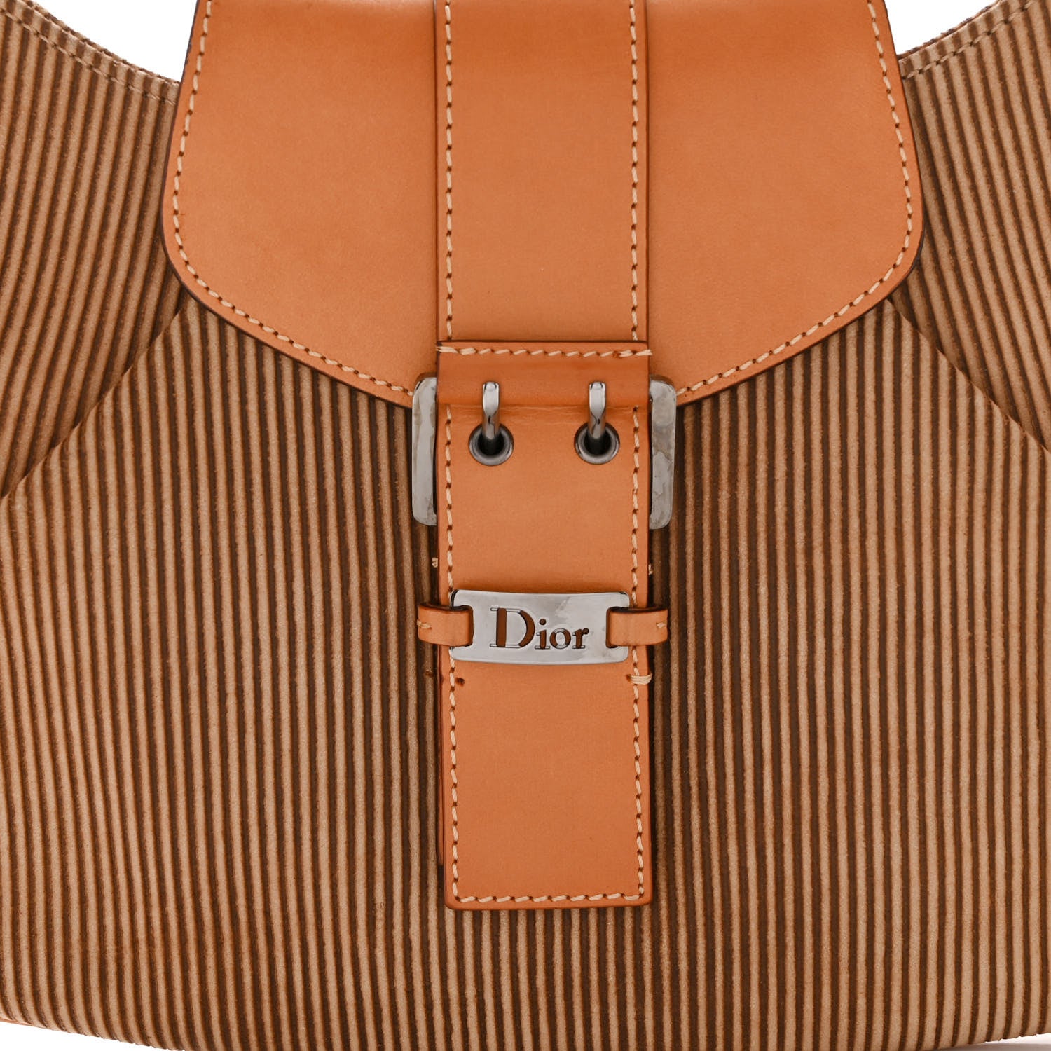 Christian Dior Suede Buckle Hobo Brown 7 of 9