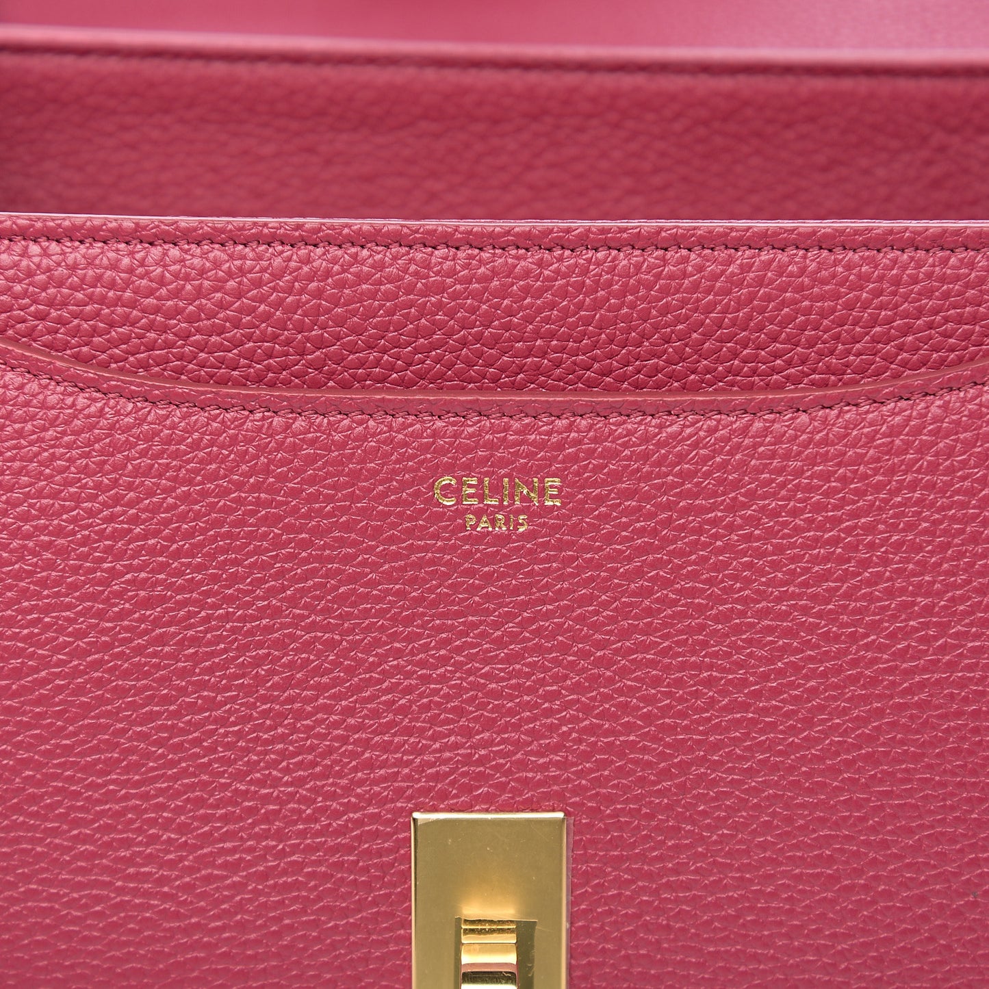 Grained Calfskin Small 16 Top Handle Bag Rasberry