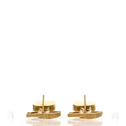 Chanel Metal Natural Stones CC Drop Earrings Gold 3 of 4