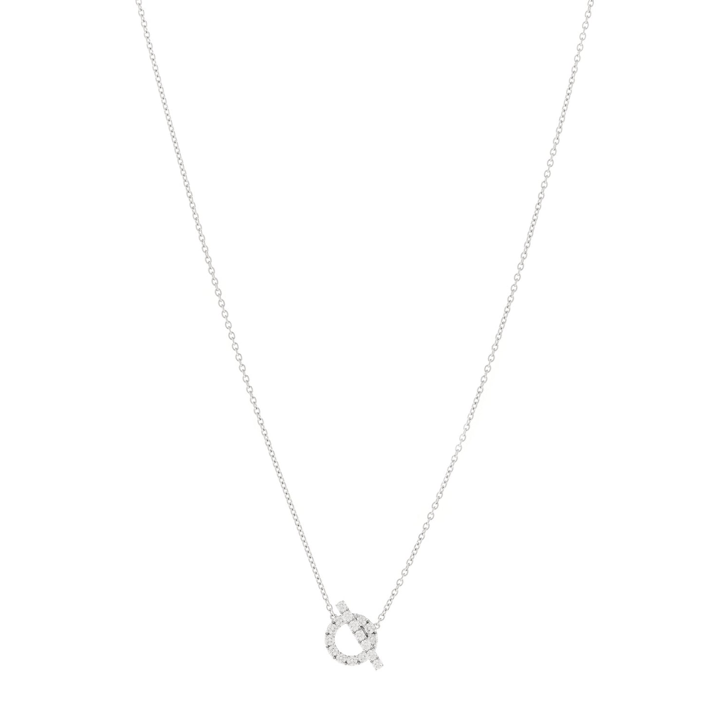 18K White Gold Diamond Finesse Pendant Necklace