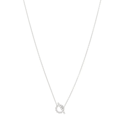 Hermes 18K White Gold Diamond Finesse Pendant Necklace 1 of 5