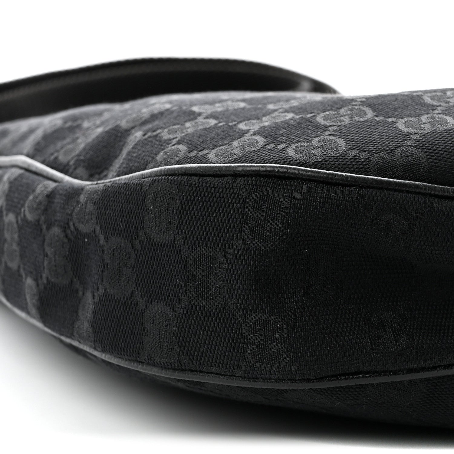 Gucci Monogram Medium Half Moon Hobo Black 9 of 10