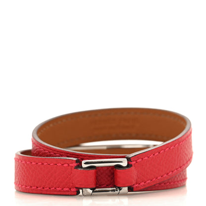 Hermes Epsom Rivale Double Tour Bracelet S Rouge Casaque 3 of 7