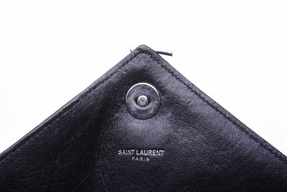 Saint Laurent Sheepskin Matelasse Chevron Monogram Large College Satchel Black 27 of 31