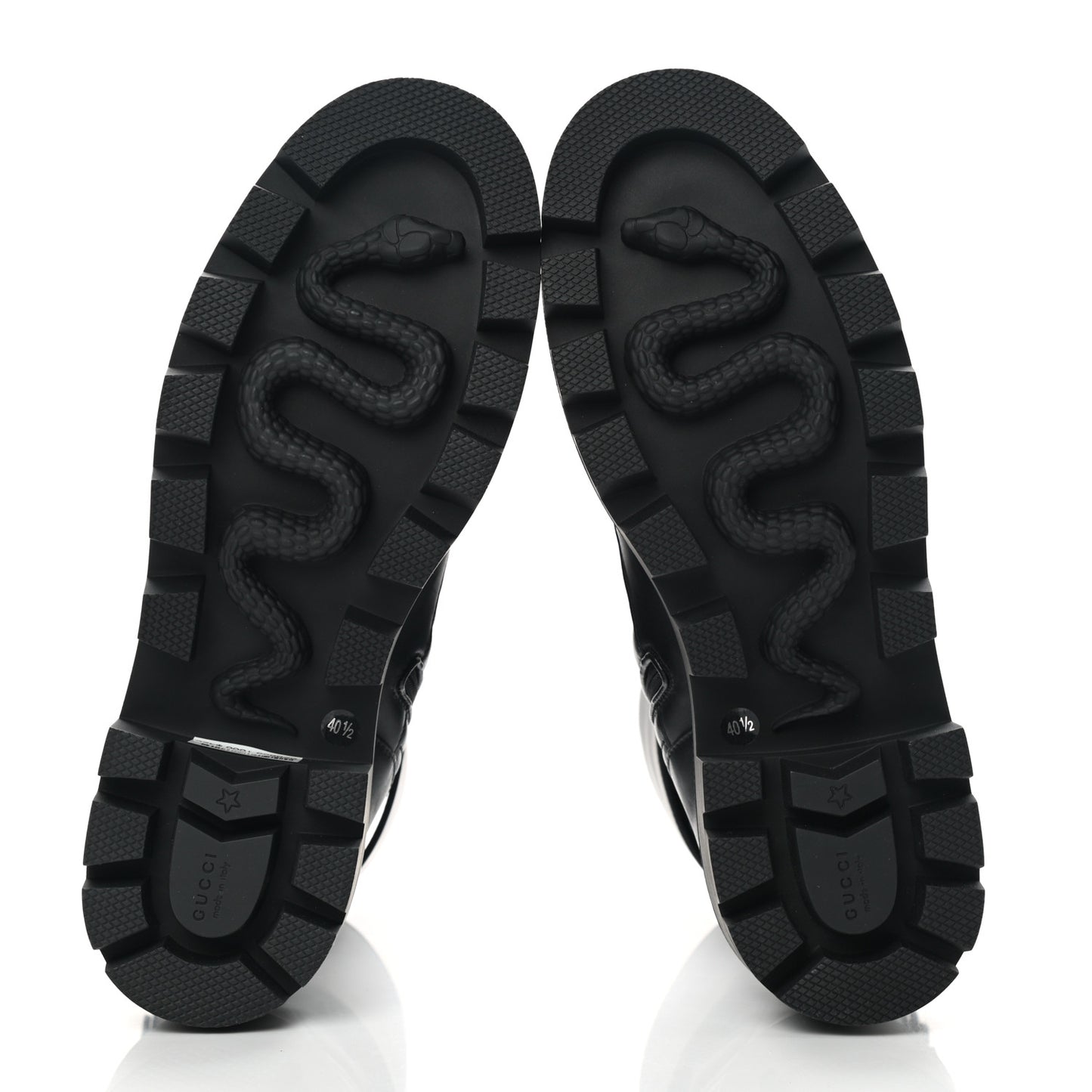 Nappa Frances GG Matelasse Platform Combat Boots 40.5 Black