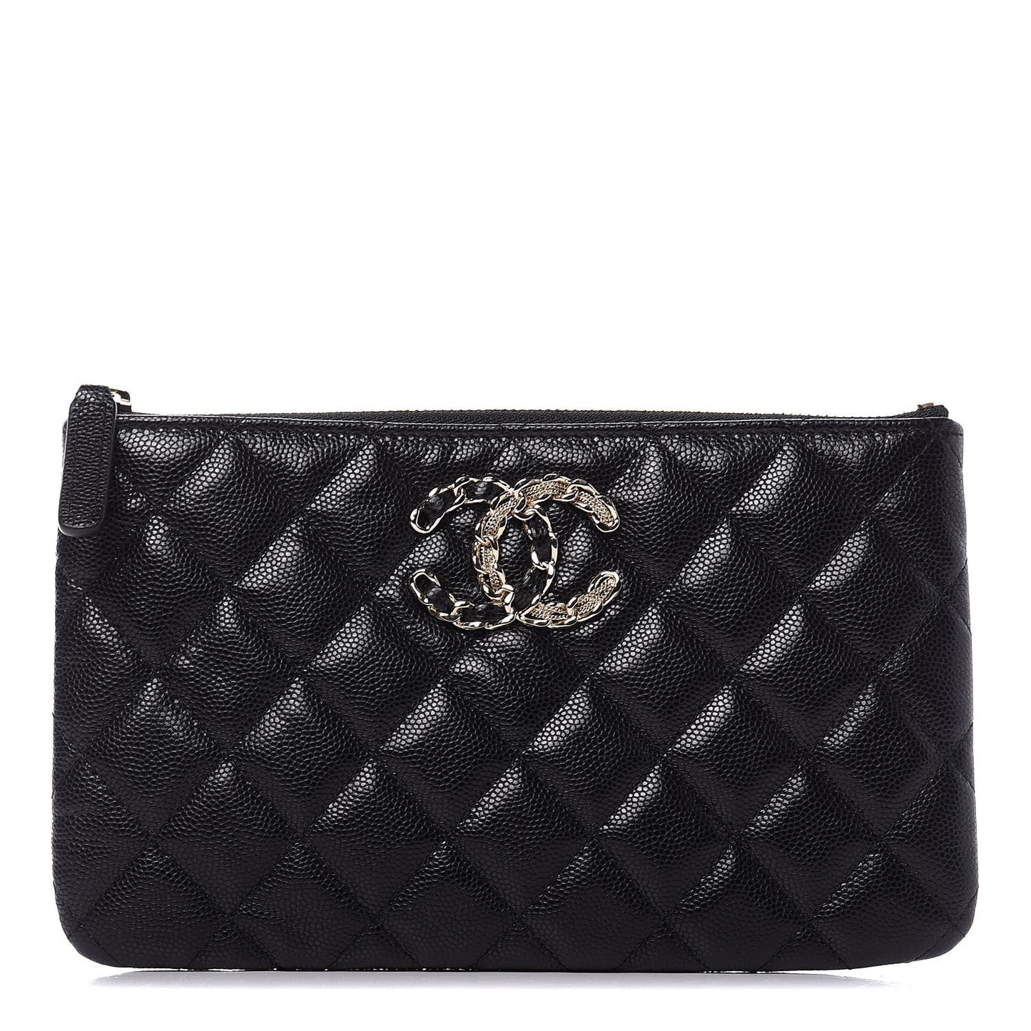 Caviar Quilted Small French New Wave CC Pouch Black