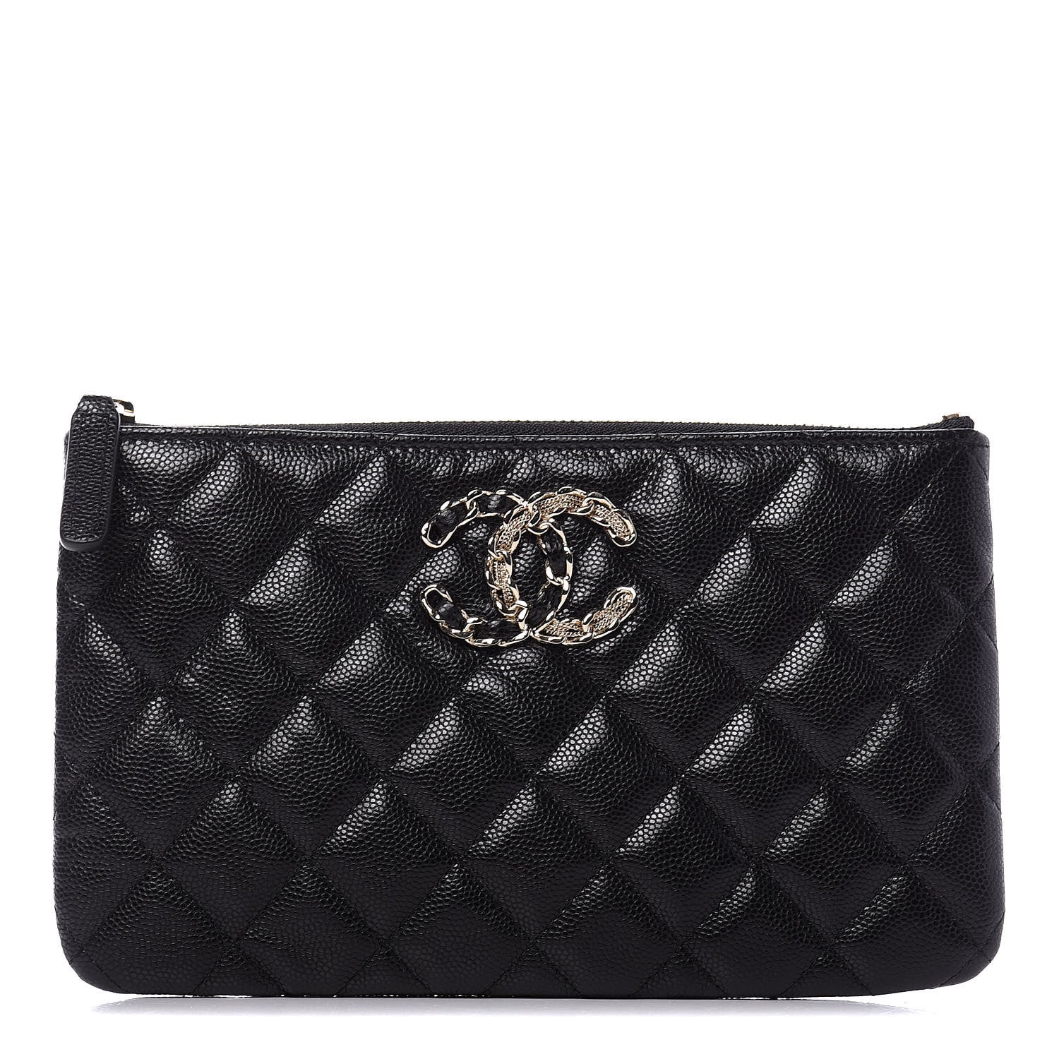 Chanel Caviar Quilted Small French New Wave CC Pouch Black 1 of 11