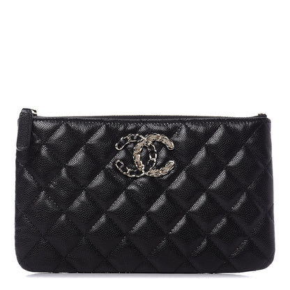 Chanel Caviar Quilted Small French New Wave CC Pouch Black 1 of 11