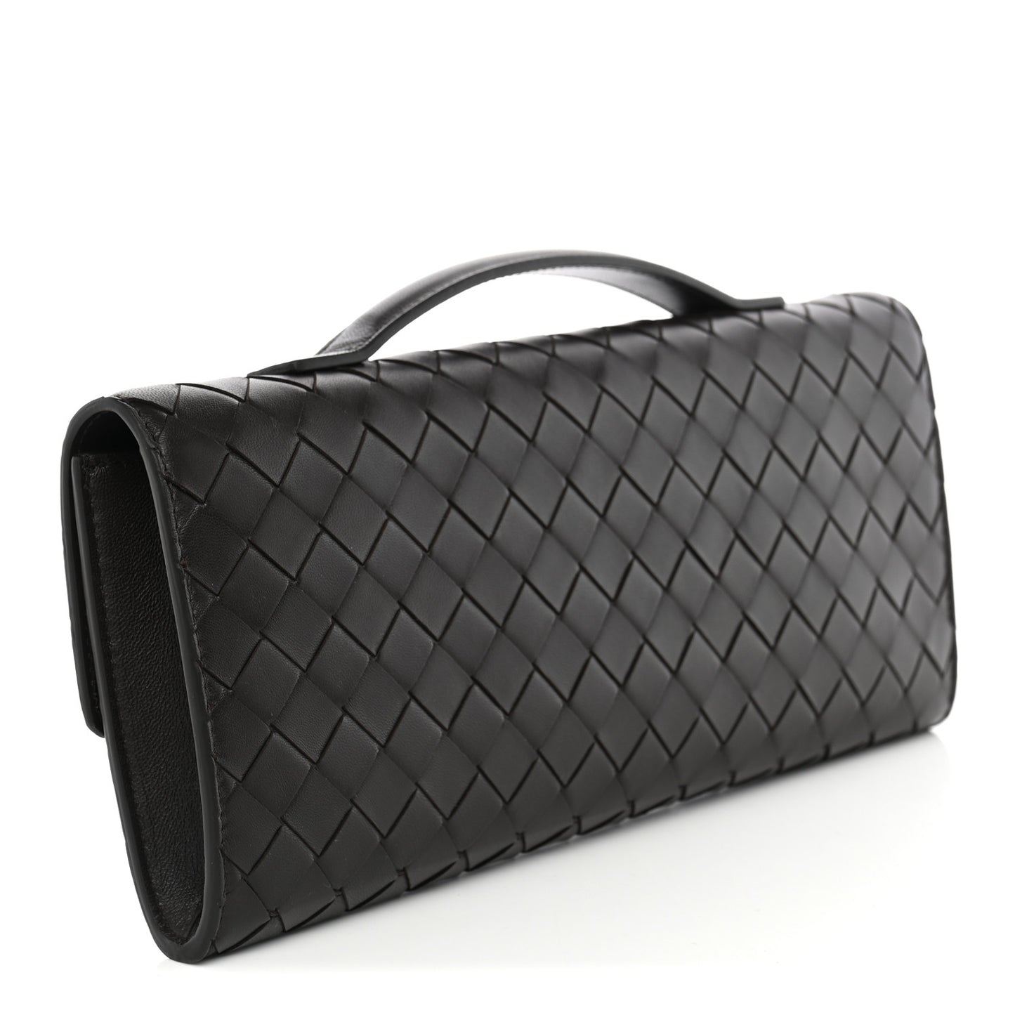Nappa Intrecciato Long Andiamo Top Handle Clutch Fondant