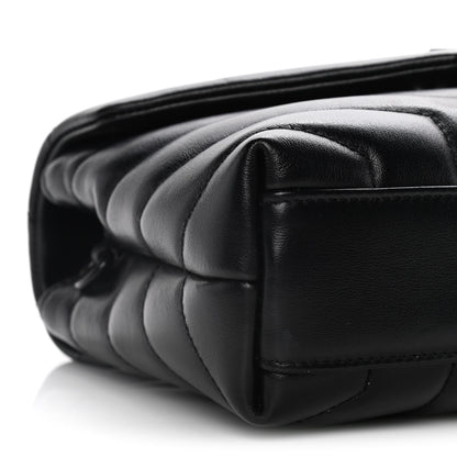 Saint Laurent Calfskin Y Quilted Monogram Toy Loulou Crossbody Bag Black 9 of 16