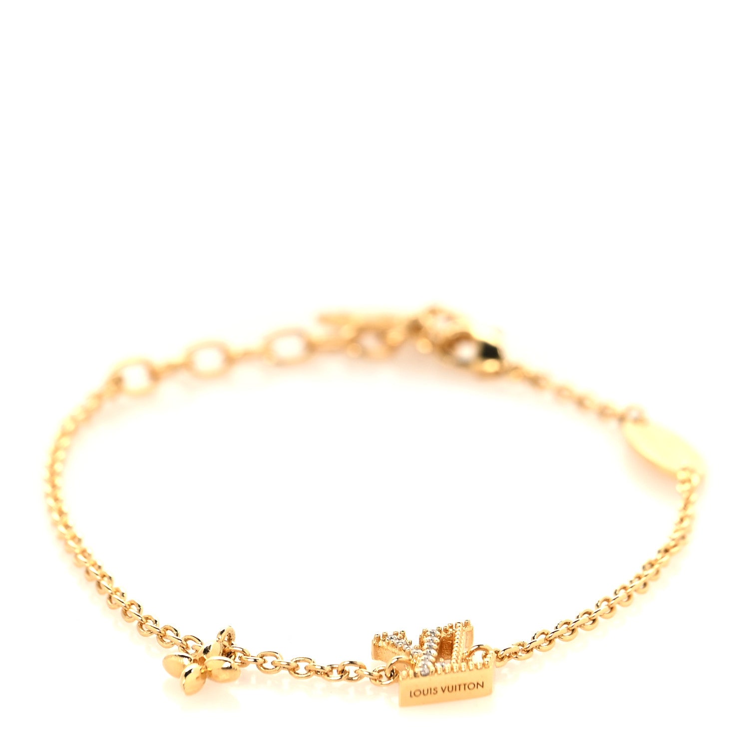 Louis Vuitton Metal Crystal LV Iconic Bracelet Gold 1 of 6