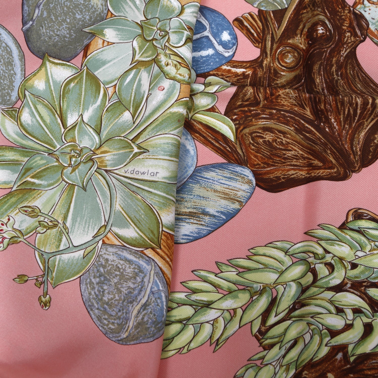 Hermes Silk Jardin Secret Scarf 90 4 of 7