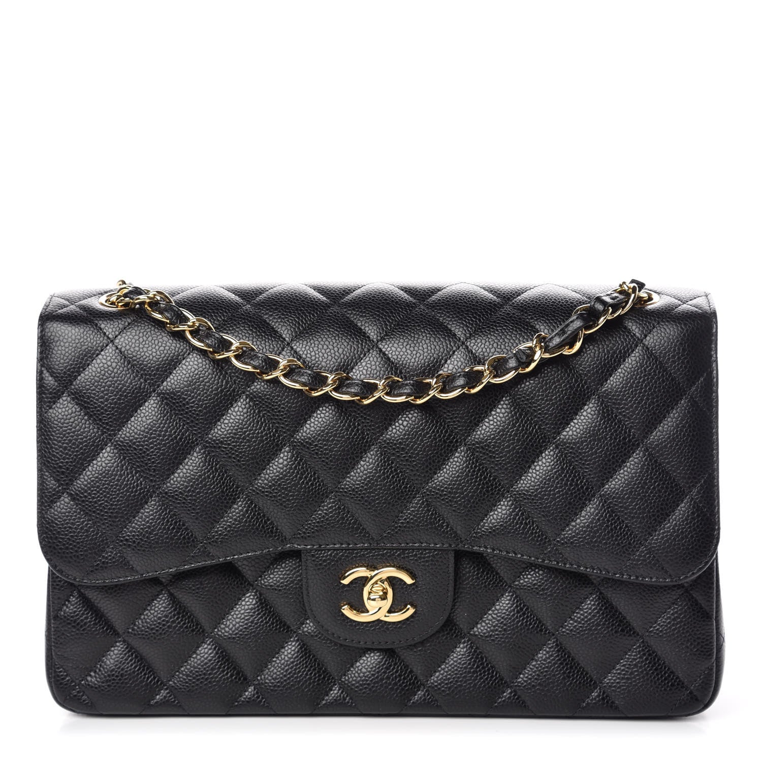Chanel Caviar Quilted Jumbo Double Flap Black 1 of 10