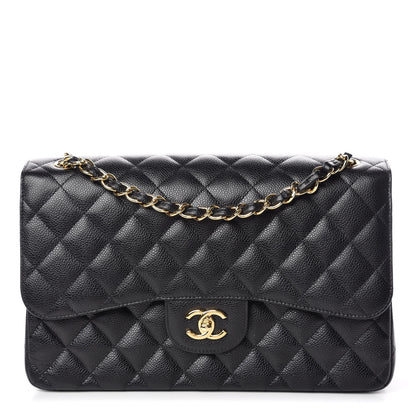 Chanel Caviar Quilted Jumbo Double Flap Black 1 of 10