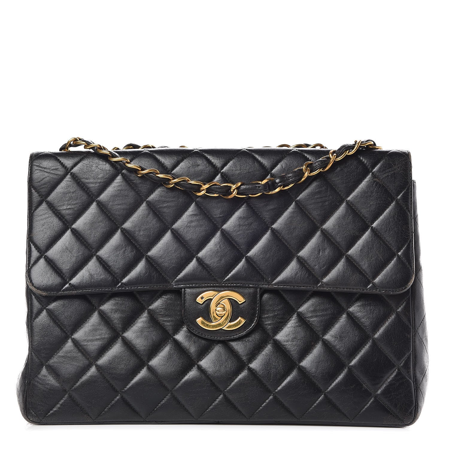 Chanel Lambskin Quilted Jumbo Single Flap Black 1 of 19