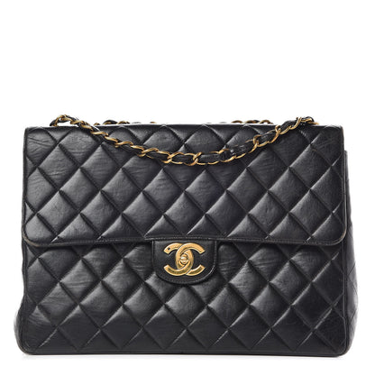 Chanel Lambskin Quilted Jumbo Single Flap Black 1 of 19
