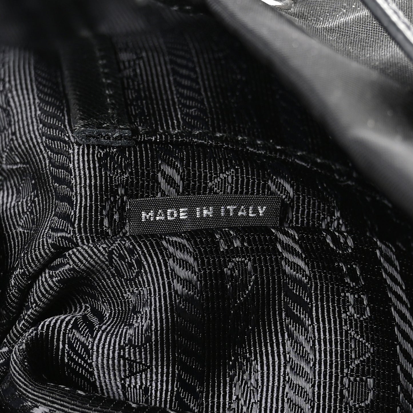 Nylon Vela Saffiano Small Cinch Backpack Black