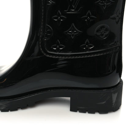 Louis Vuitton Rubber Embossed Monogram Splash Rain Short Boots 40 Black 8 of 9