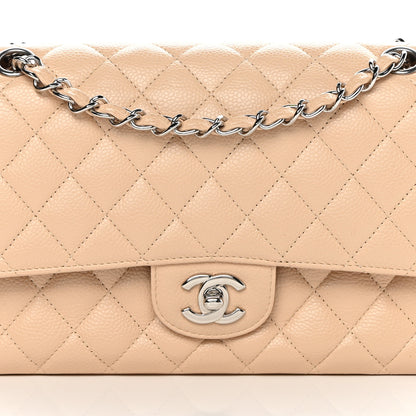 Chanel Caviar Quilted Medium Double Flap Beige 8 of 11