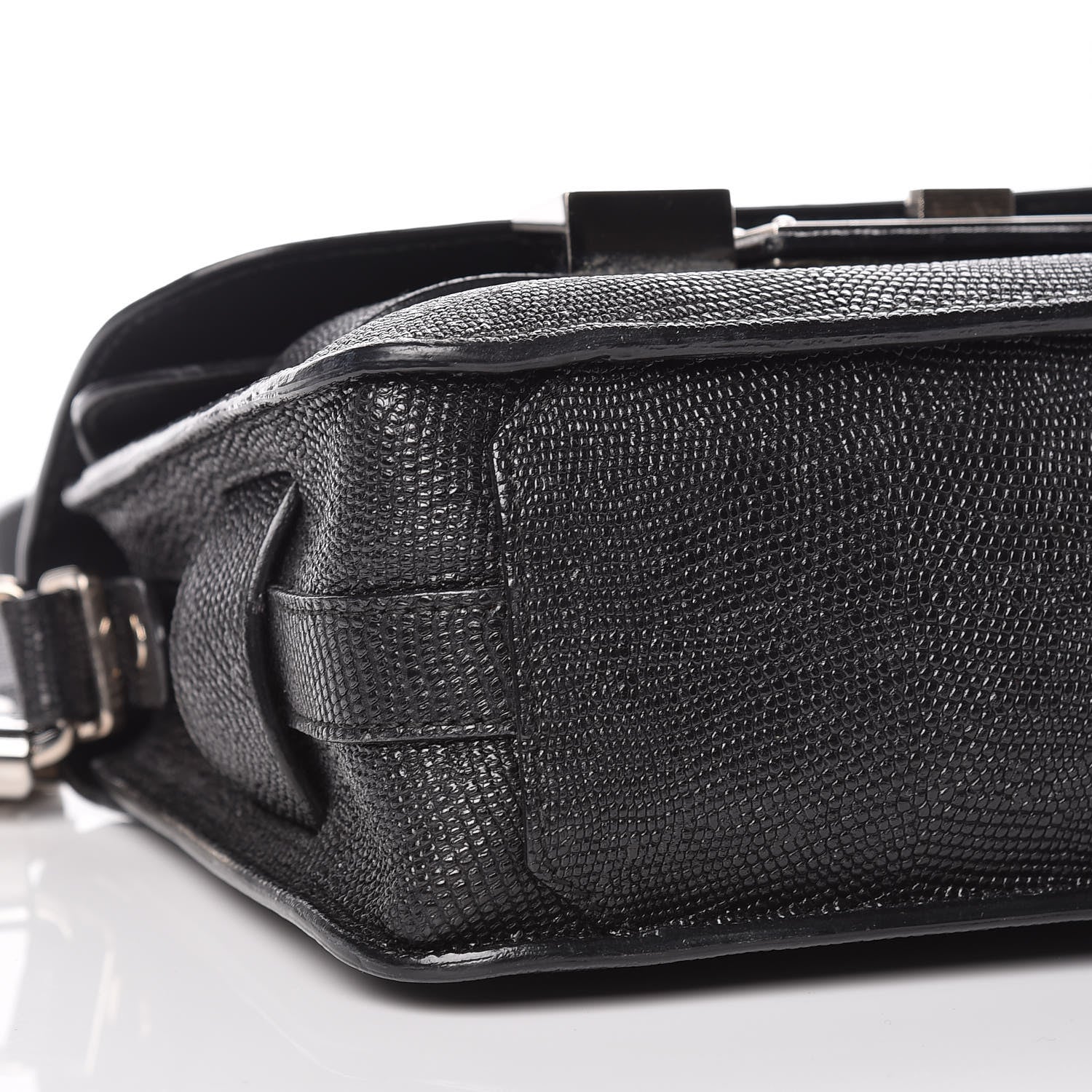 Proenza Schouler Calfskin Lizard Embossed Mini PS11 Classic Shoulder Bag Black 12 of 13
