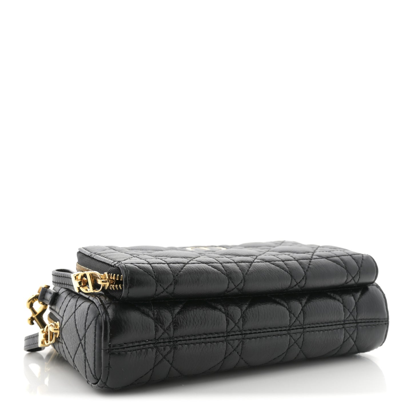Supple Calfskin Caro Double Pouch Black