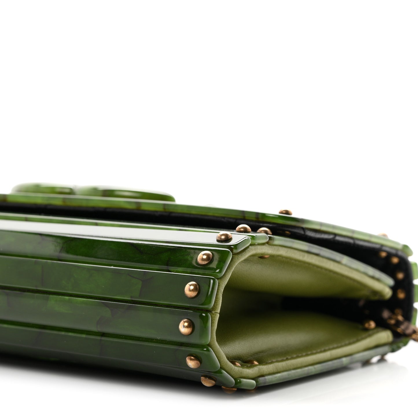 Plexiglass Jade Paris Shanghai CC Clutch Green