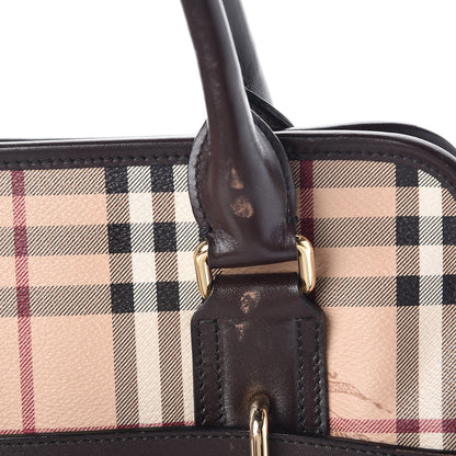 Burberry Haymarket Check Minford Portrait Tote Chocolate 14 of 14