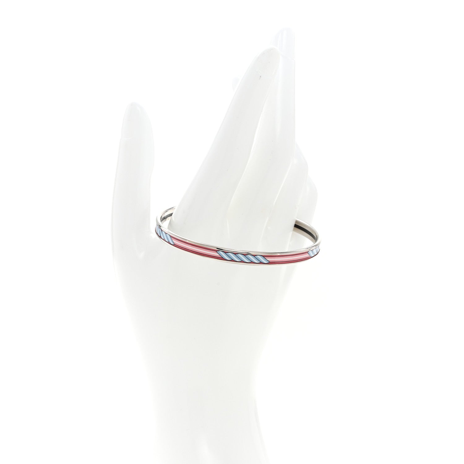 Hermes Enamel Quadrige Printed Extra Narrow Bracelet 65 2 of 4
