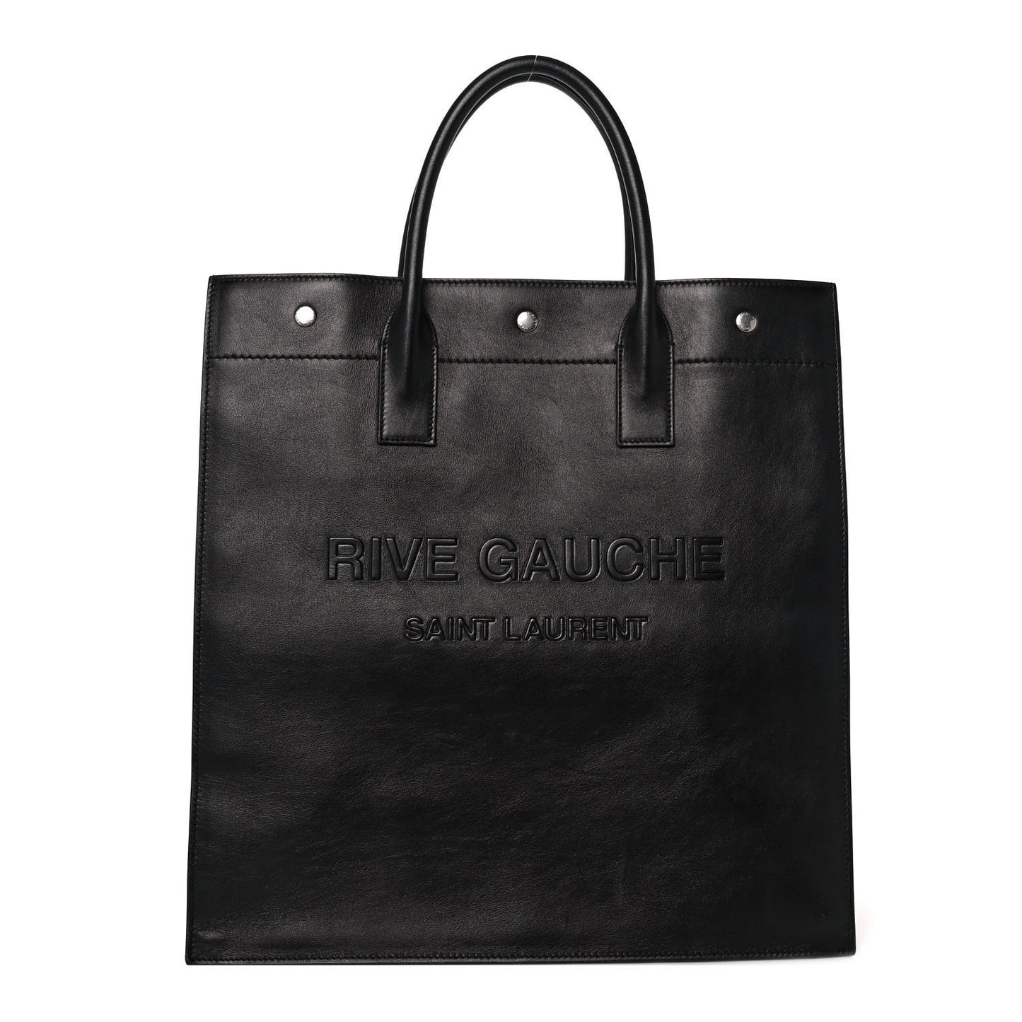 Calfskin Rive Gauche North South Tote Black
