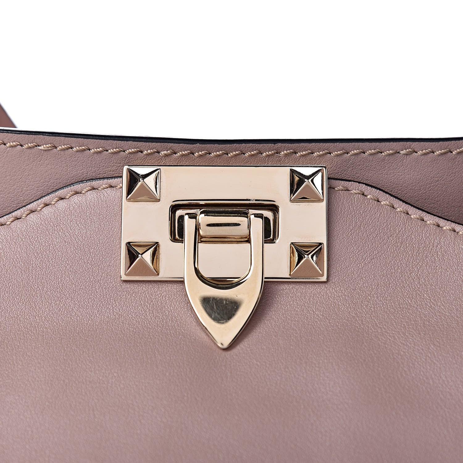 Valentino Garavani Vitello Small Rockstud Tote Poudre 11 of 12