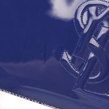 Saint Laurent Patent Calfskin Monogram Large Belle De Jour Clutch Royal Blue 9 of 9
