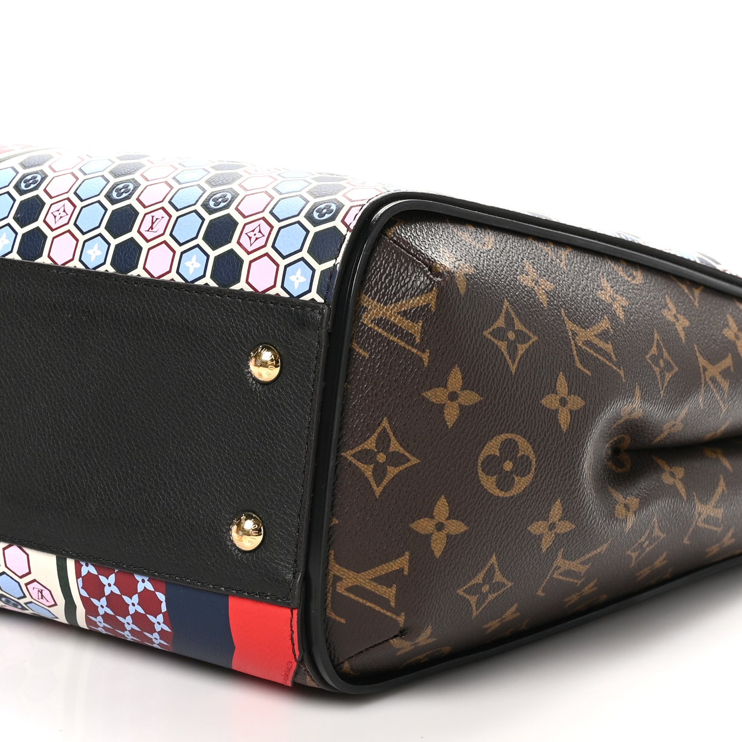 Calfskin Monogram Kimono Tote MM Rouge Navy