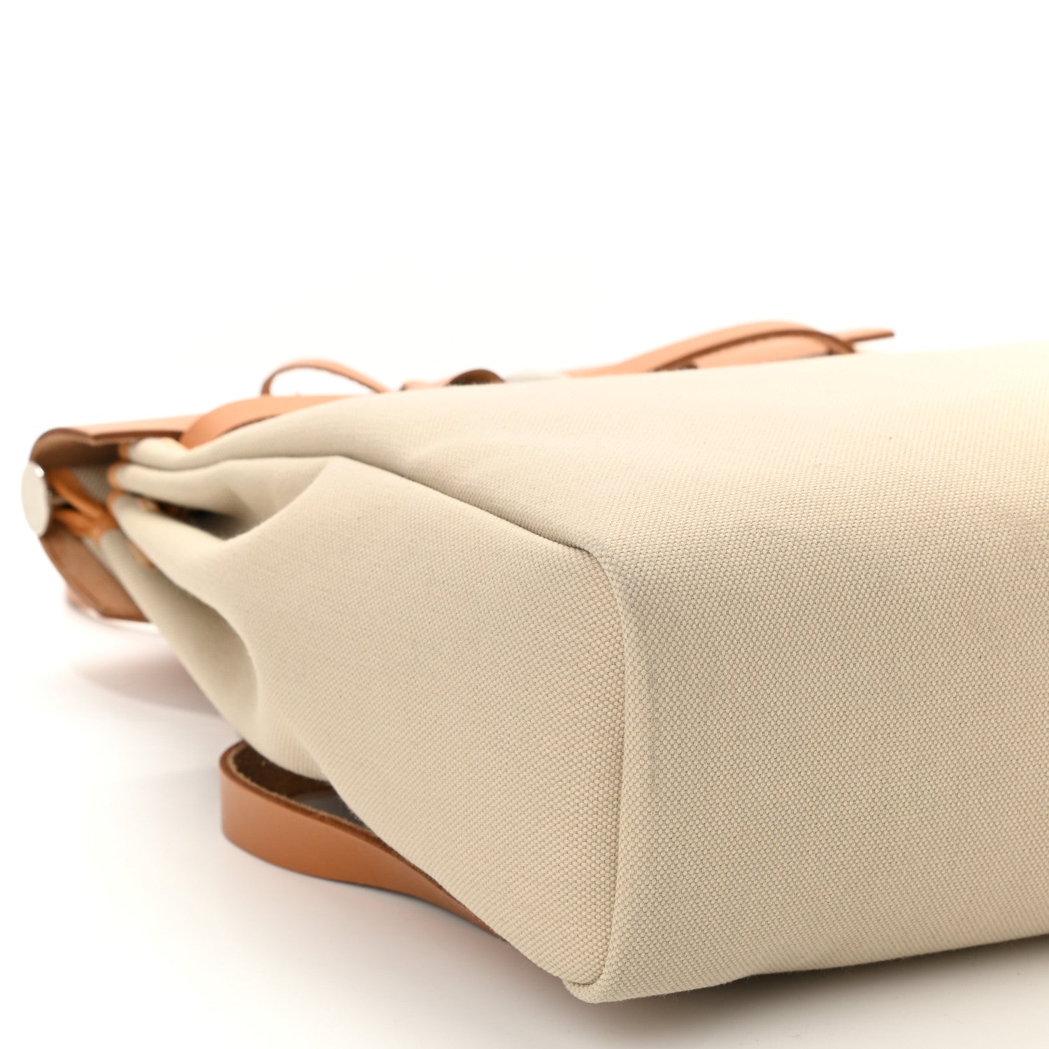 Hermes Military Toile Vache Hunter Herbag a Dos Zip Retourne Beton Naturel Sable 9 of 11