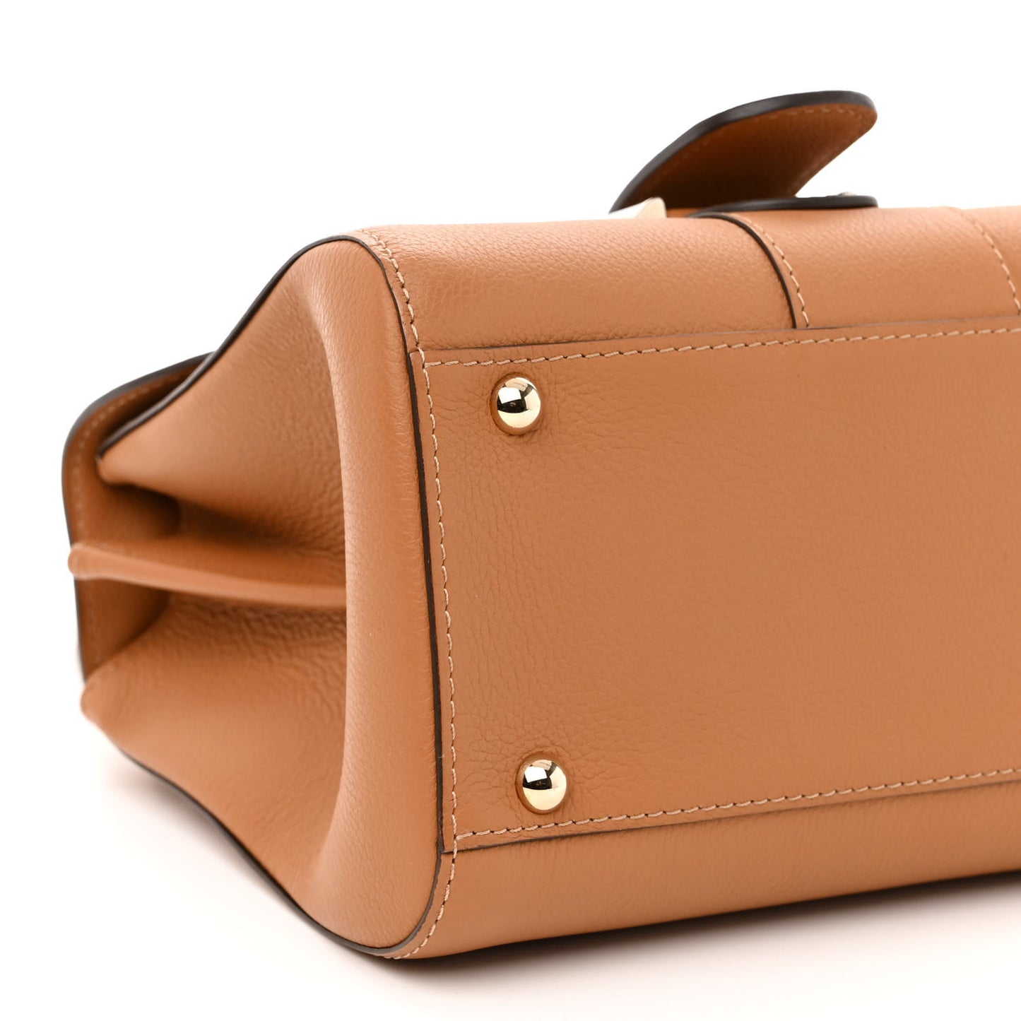 Grained Calfskin Mini Brillant Satchel Natural