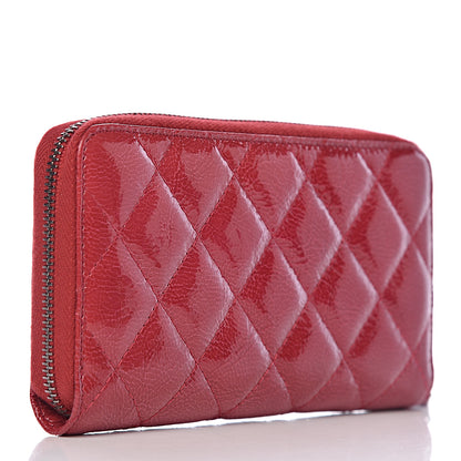 Chanel Patent Goatskin Paris Dallas Zip Around Wallet Red 3 of 9
