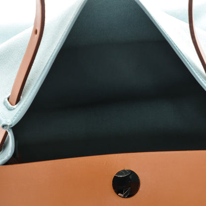 Hermes Toile Officier Barenia Herbag Zip PM 31 Ciel Natural 7 of 9