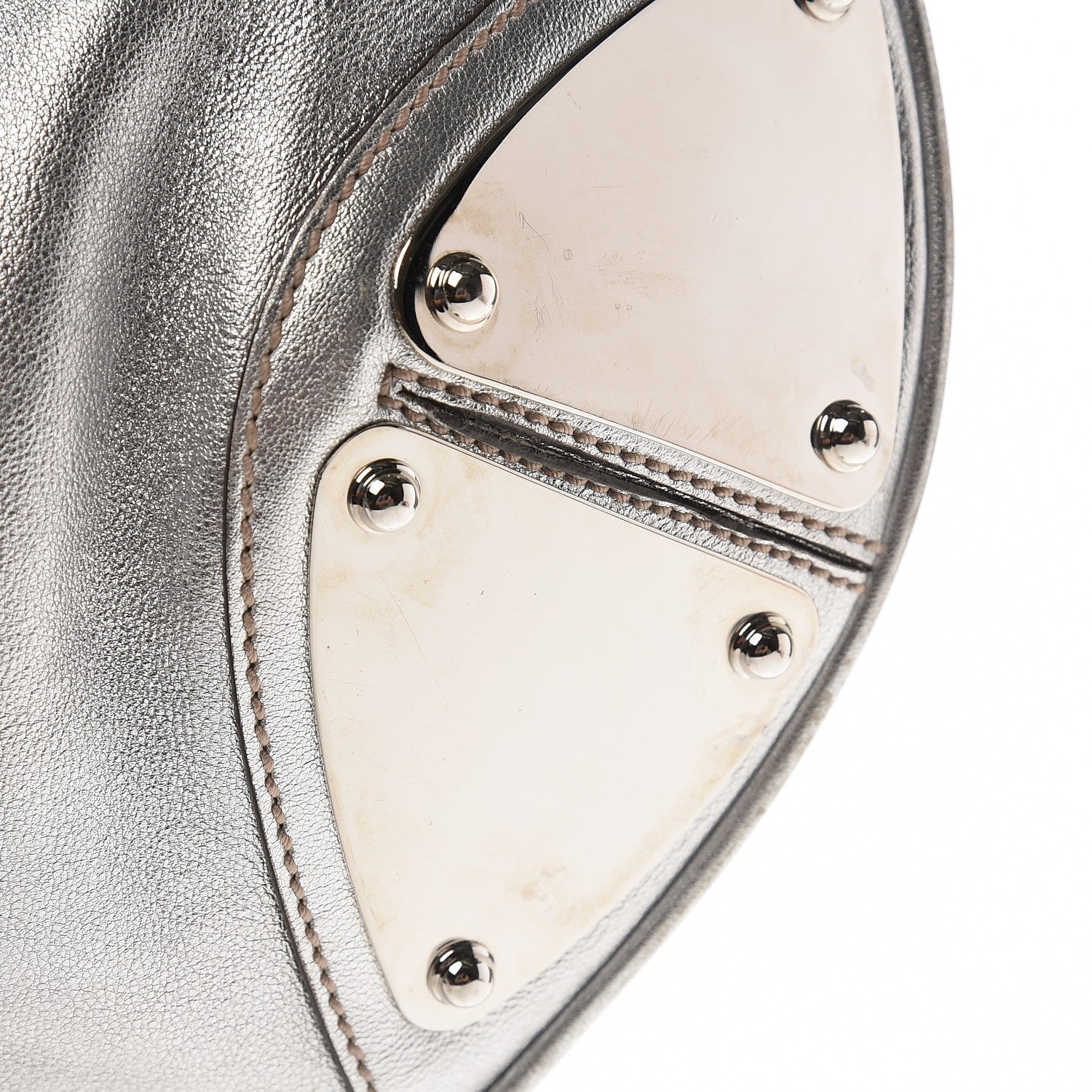 Gucci Metallic Calfskin Large Indy Top Handle Hobo Silver 12 of 21
