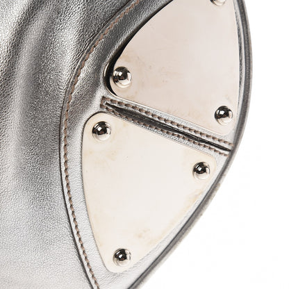 Gucci Metallic Calfskin Large Indy Top Handle Hobo Silver 12 of 21